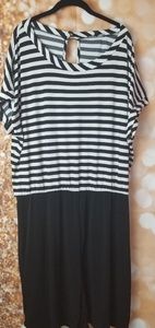 Striped Shorts Romper (Plus Size)